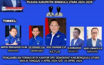 DPC Partai Demokrat Bengkulu Utara Siapkan Pendaftaran Calon Bupati dan Wakil Bupati untuk Pilkada 2024